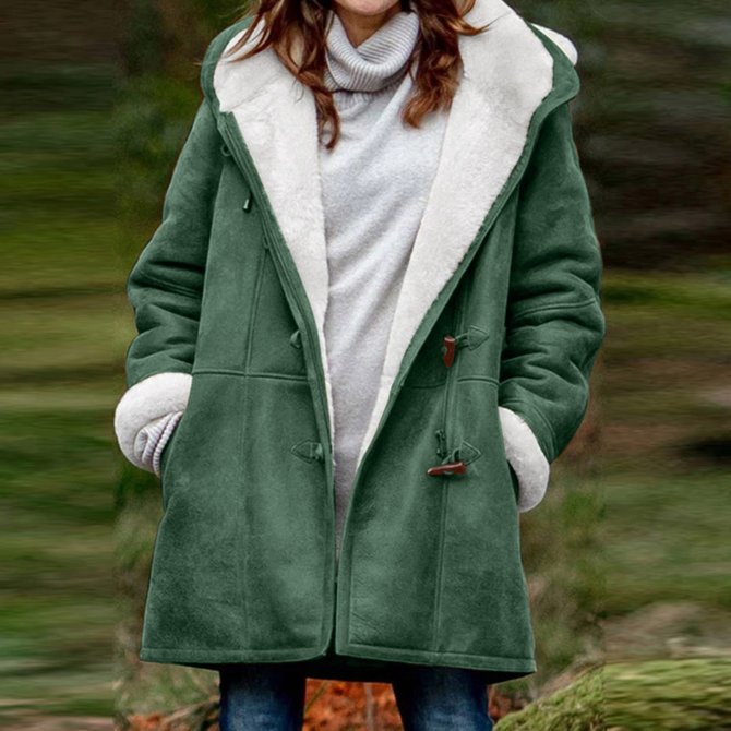 Lässig Weit Teddy Jacke
