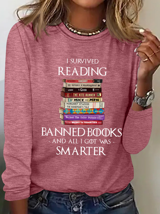 Ich überlebte Lektüre Verboten Bücher und Alles I Habe war schlauer Buch Liebhaber Textbriefe Lässig Baumwollmischung Bluse