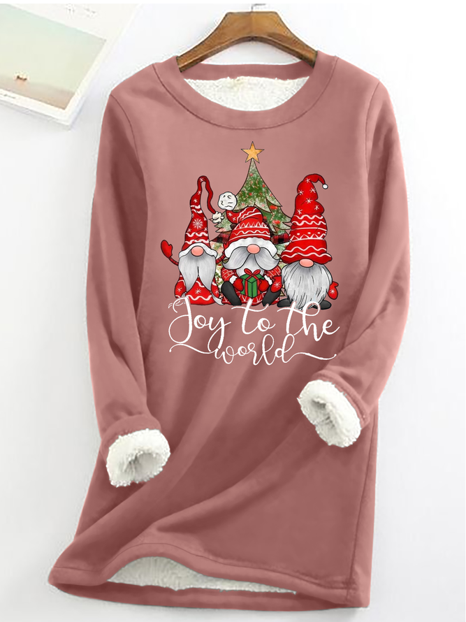 Freude zu das Welt Gnom Weihnachtsmann Rundhals Lässig Vlies Sweatshirt
