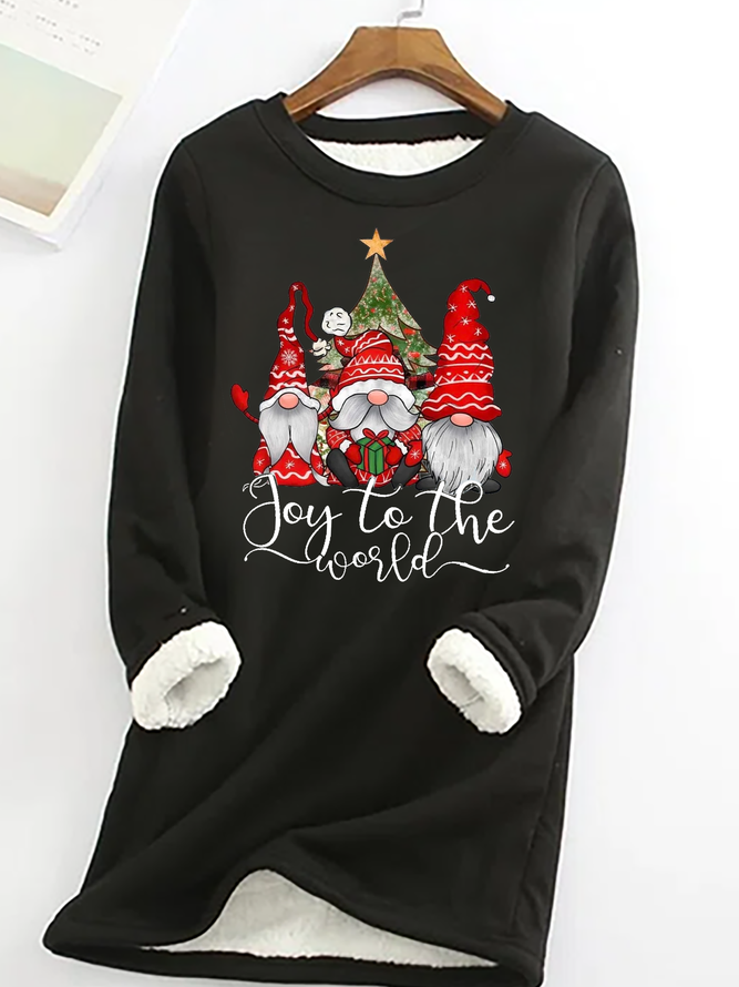 Freude zu das Welt Gnom Weihnachtsmann Rundhals Lässig Vlies Sweatshirt