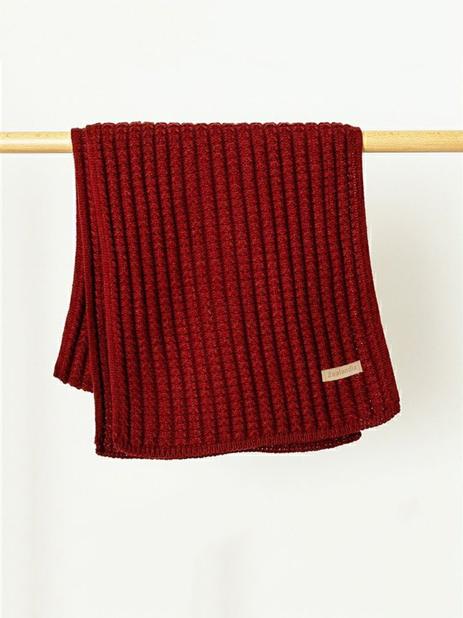 Damen minimalistisch Twist Gestrickt Wärme Unifarben Schal