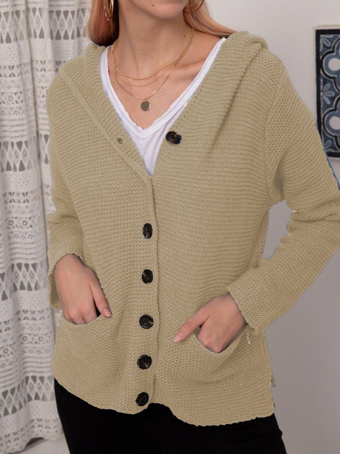 Strickjacke Pullover mit Kapuze Warm
