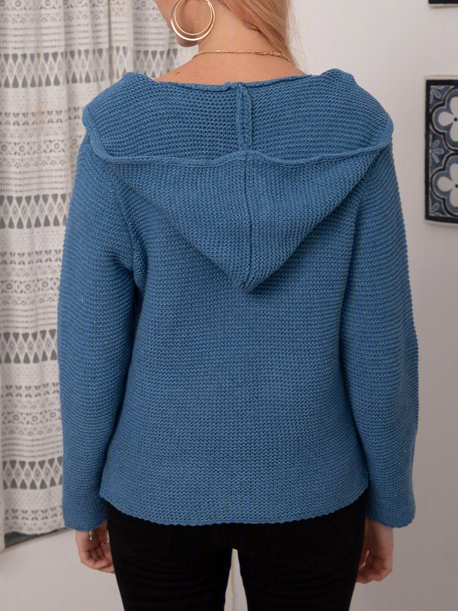 Strickjacke Pullover mit Kapuze Warm