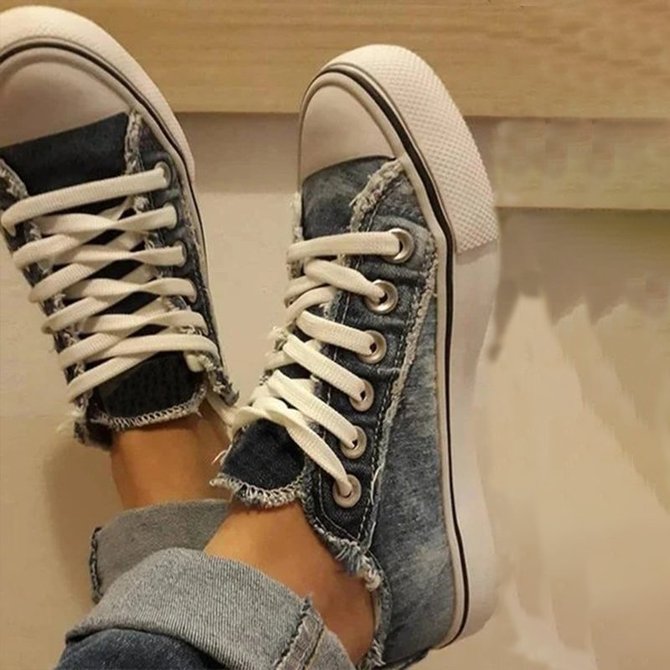 Flache Lässige Slippers aus Segeltuch | Schuhe | Modetalente Sneakers