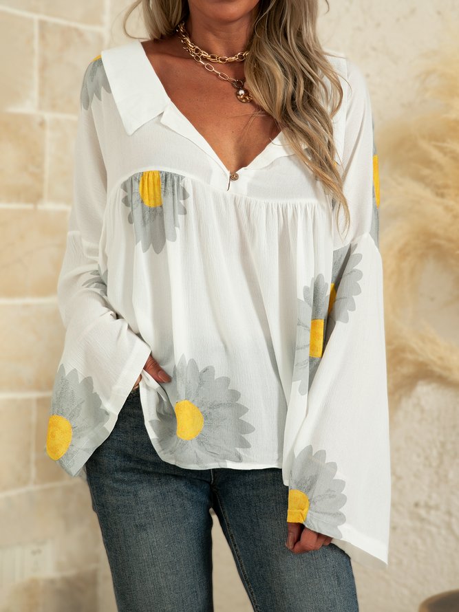 Weiß Langarm Baumwolle Shirts & Blusen&Shirts