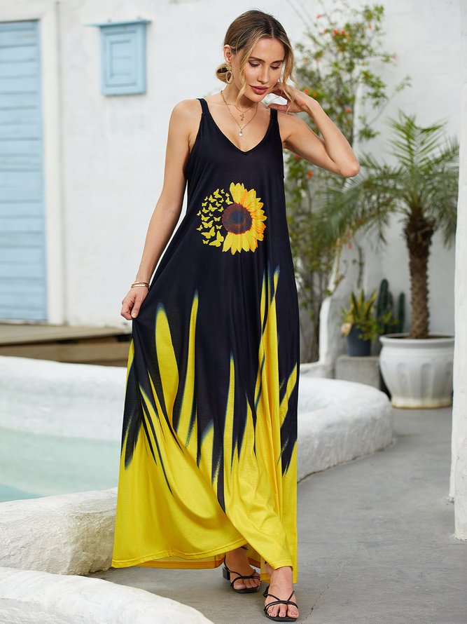 Spaghettiträger Schulterfreies Freizeitkleid