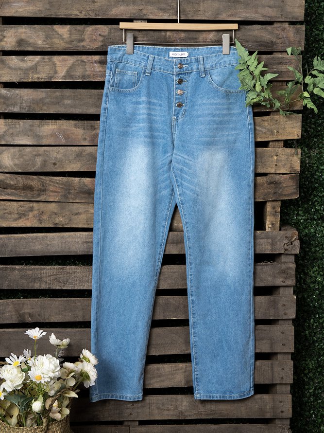 Lässige Geknöpfte Jeans