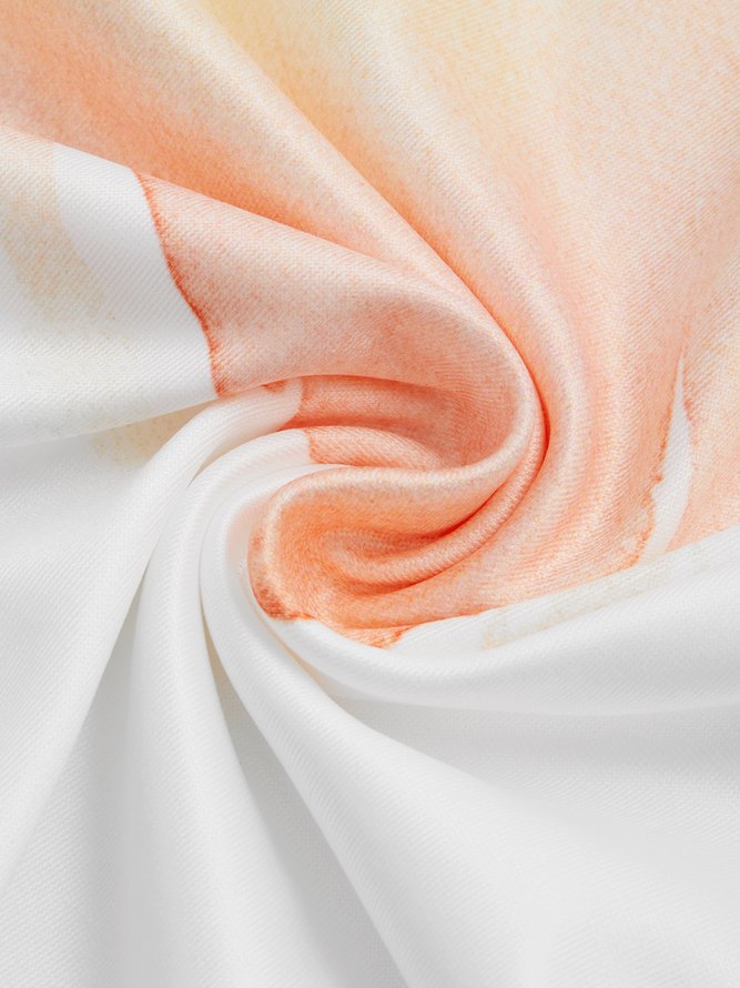 Geblümt V-Ausschnitt Urlaub Kurzarm Stricken Kleid
