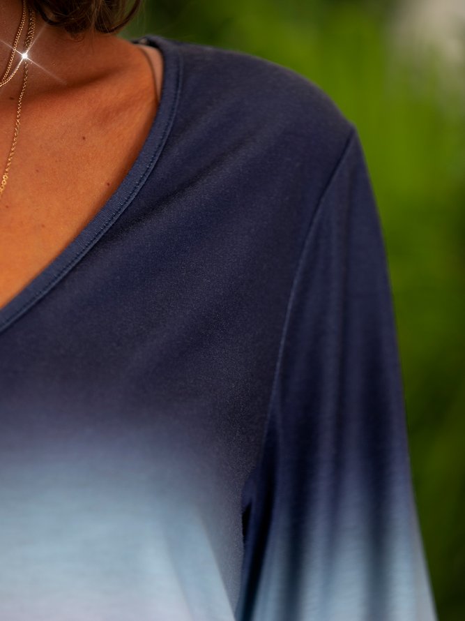 Batik Böhmische T-Shirt mit Langarm