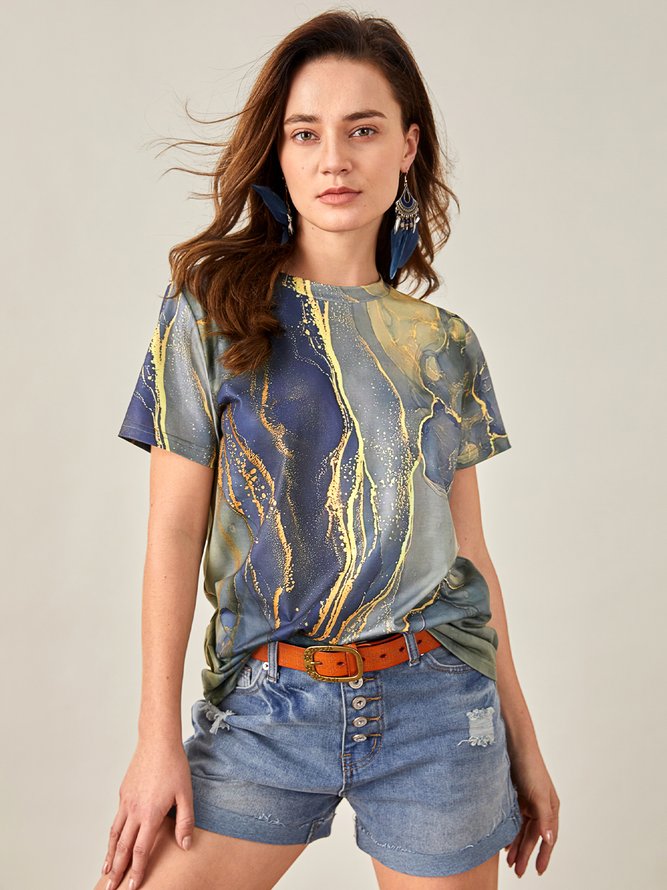 Marmor Getreide Locker T-Shirt