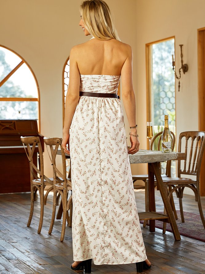 Lässiges Ärmelloses Kleid mit Print