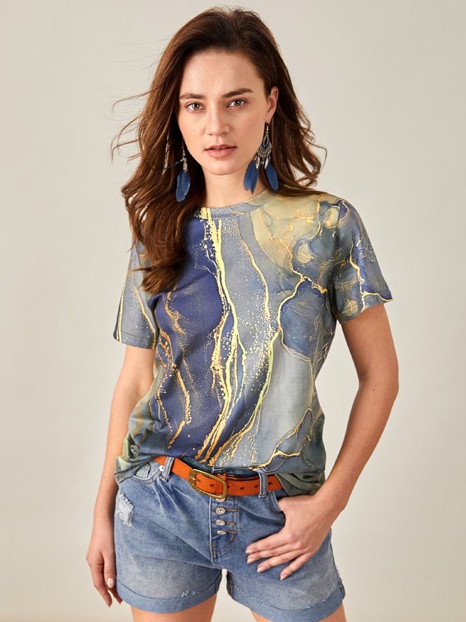 Marmor Getreide Locker T-Shirt