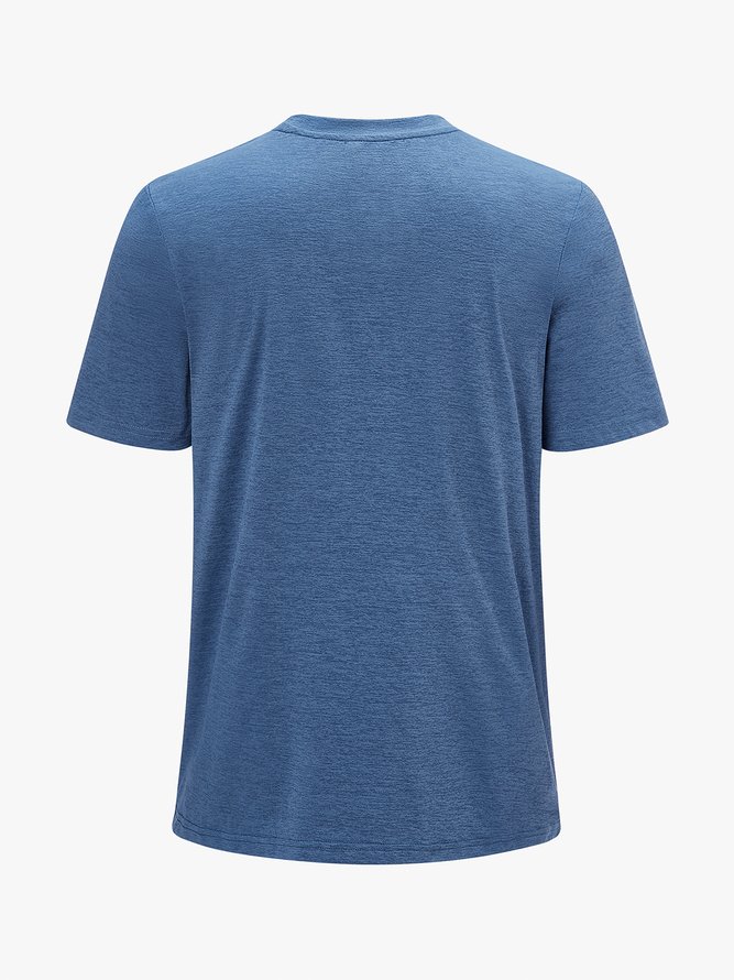 Henley Ausschnitt Kurzarm T-Shirts