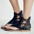 Damen Sommer Sandalen Reißverschluss Flache Lässig Shoes