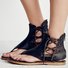 Damen Sommer Sandalen Reißverschluss Flache Lässig Shoes