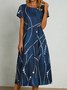 Taschen Kurzarm Gewebe Kleid