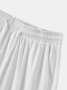 Herren Leinen Shorts Multi-Pocket Krawatte Cargohosen