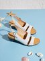 Unifarben Retro Lässig Sandalen mit klobigem Absatz