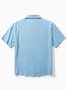 Herren Revers Unifarben Kurzarm Herren Leinen Bluse