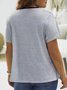 Große Größen Rundhals Gestrickt Lässig Geometrisch T-Shirt