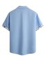 Kariert Patchwork Kurzarm Lässig Bluse