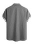 Kariert Patchwork Kurzarm Lässig Bluse