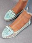 Elegant Abziehbilder Schleife Dekor Spitze Nahtverarbeitung Flach Schuhe