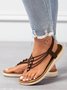 Perlen Dünn Gurt Bohemien Zehentrenner-Sandalen