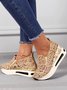 Fashion Paillette Atmungsaktiv Mesh Slip On Plateau Sneakers