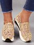 Fashion Paillette Atmungsaktiv Mesh Slip On Plateau Sneakers
