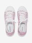 Bequem Weich Sohle Pink Geblümt Segeltuch Schuhe