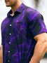 Herren Flamme Print Fashion Hawaiische Revers Kurzarm Bluse