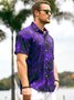 Herren Flamme Print Fashion Hawaiische Revers Kurzarm Bluse