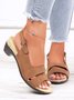 Unifarben Retro Lässig Sandalen mit klobigem Absatz