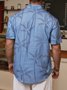 Kokosnussbaum Brusttasche Kurzarm Urlaub Bluse