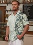 Geblümt Sakura Brusttasche Kurzarm Hawaiische Bluse