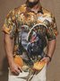das Erntedankfest Truthahn Brusttasche Kurzarm Hawaiische Bluse
