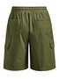 Herren Leinen Shorts Multi-Pocket Krawatte Cargohosen