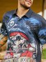 Pirat Brusttasche Kurzarm Hawaiische Bluse