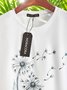 Lässig Löwenzahn Kurzarm Rundhals Große Größen Print Shirts & Blusen T-Shirts