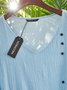Lässig 3/4 Ärmel V-Ausschnitt Große Größen Blusen & Shirts