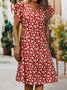 Blumenmuster Schmales Kleid für Damen mimt Kurzarm