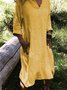 Einfarbiges Geknöpftes Freizeitkleid mit Taschen für Damen