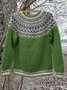 norwegischer Pullover Weich Lässig Große Größen Rundhals Pullover