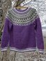 norwegischer Pullover Weich Lässig Große Größen Rundhals Pullover
