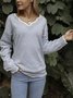Plus Size Solid Loose Fit Damen Pullover Wolle Strickpullover
