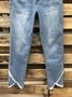 Unifarben Asymmetrisch Lässig Denim Jeans