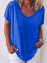Modetalente Damen Lässig Blusen Große Größen Einfarbige Blusen