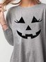 Rundhals Halloween Lässige Bluse aus Baumwolle