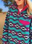 Langarm Schalkragen Sweatshirts mit Geometrischem Print